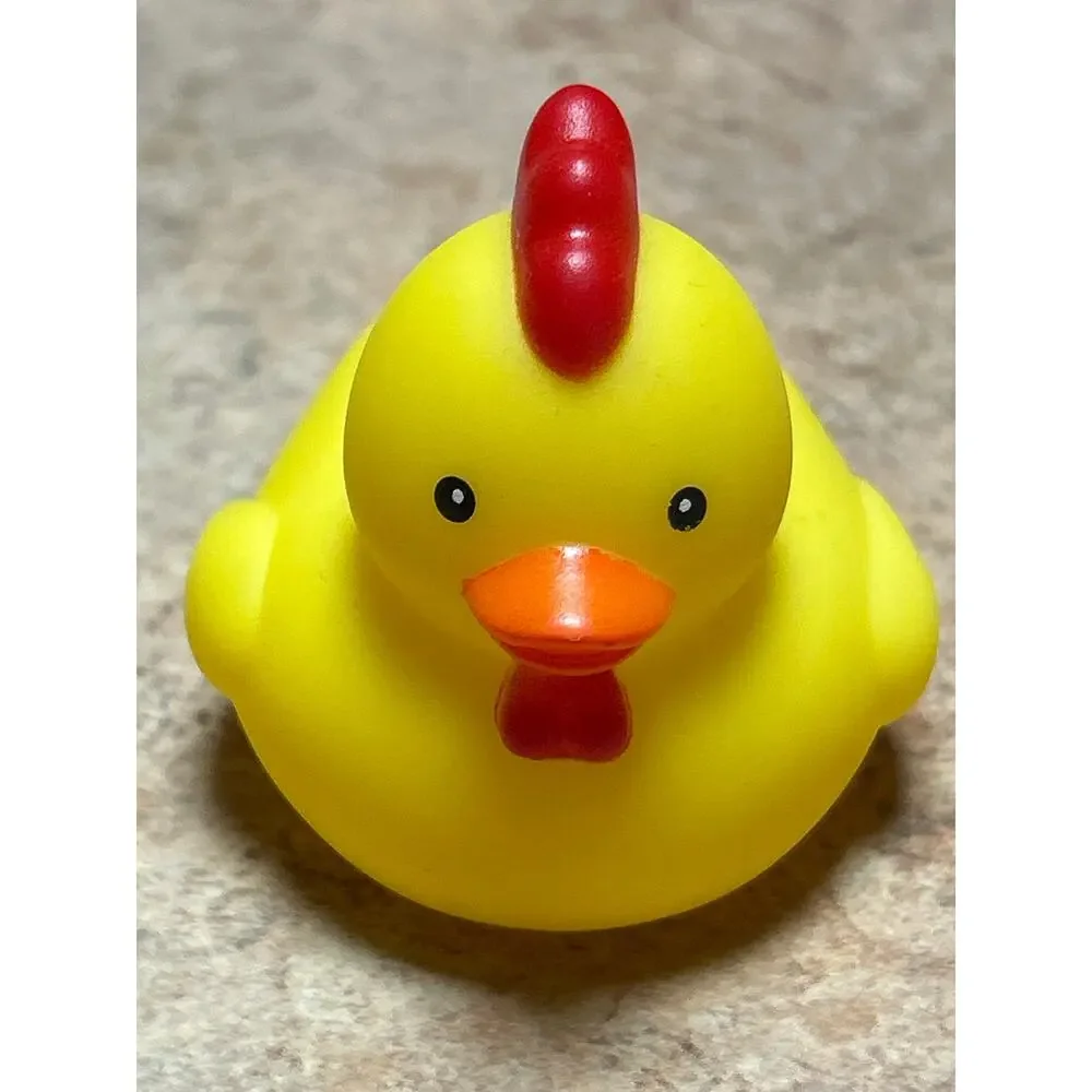 Set of 5 New Barnyard Farm Rubber Duckies Duck 2” Jeep Horse Chicken Pig Cow